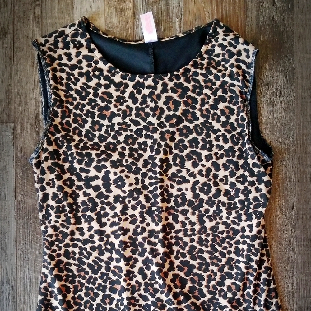 Sleeveless Leopard Print Juniors Blouse